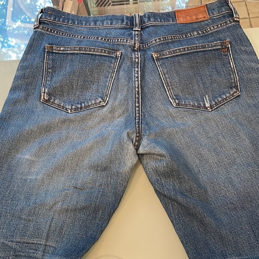 Madewell jeans 27 the slim boyjean blue distressed including crutch area - Picture 4 of 14
